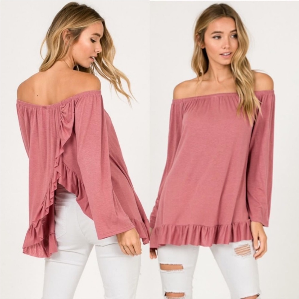 Pink off the shoulder top